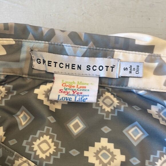 GRETCHEN SCOTT Aztec Print Blouse S - Picture 6 of 7